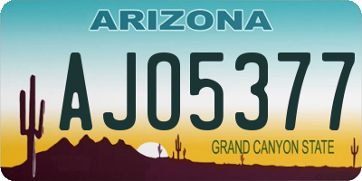 AZ license plate AJO5377