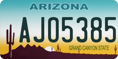 AZ license plate AJO5385