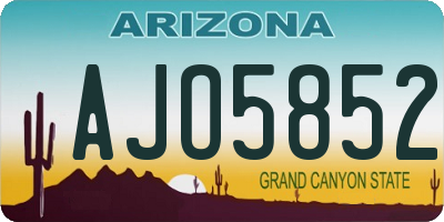 AZ license plate AJO5852