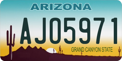 AZ license plate AJO5971