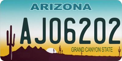 AZ license plate AJO6202