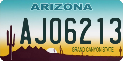 AZ license plate AJO6213