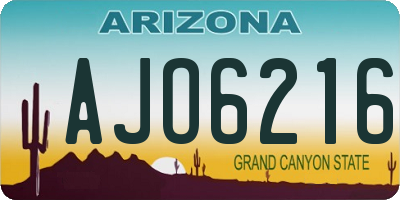 AZ license plate AJO6216