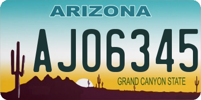 AZ license plate AJO6345
