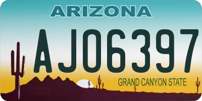 AZ license plate AJO6397