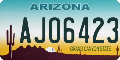AZ license plate AJO6423