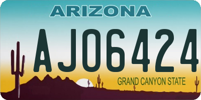 AZ license plate AJO6424