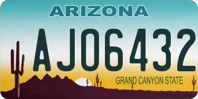 AZ license plate AJO6432