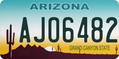 AZ license plate AJO6482
