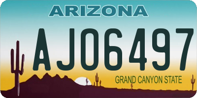 AZ license plate AJO6497