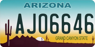 AZ license plate AJO6646
