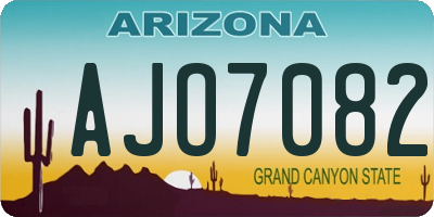 AZ license plate AJO7082