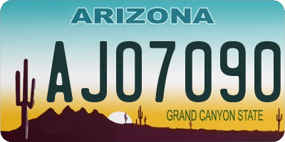 AZ license plate AJO7090