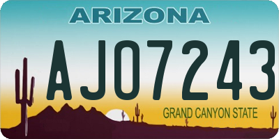AZ license plate AJO7243