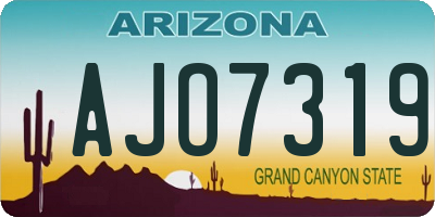 AZ license plate AJO7319