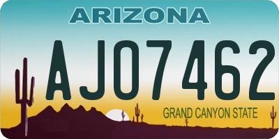 AZ license plate AJO7462