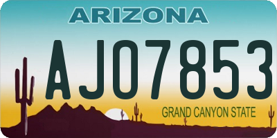 AZ license plate AJO7853
