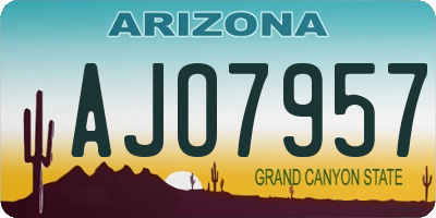 AZ license plate AJO7957