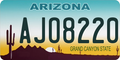AZ license plate AJO8220