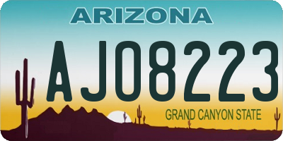AZ license plate AJO8223