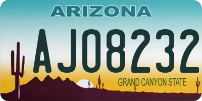 AZ license plate AJO8232