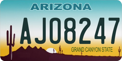 AZ license plate AJO8247