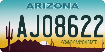 AZ license plate AJO8622
