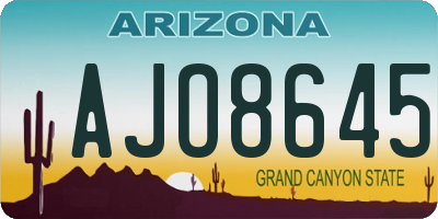 AZ license plate AJO8645
