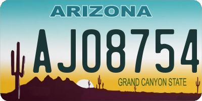 AZ license plate AJO8754