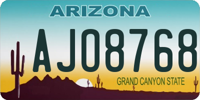 AZ license plate AJO8768