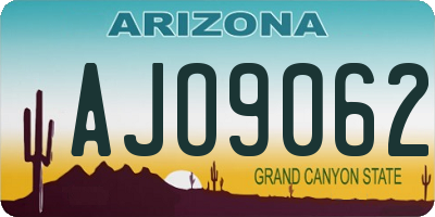 AZ license plate AJO9062