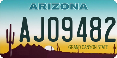 AZ license plate AJO9482