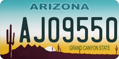 AZ license plate AJO9550