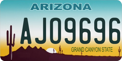 AZ license plate AJO9696