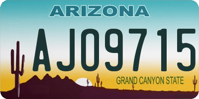 AZ license plate AJO9715