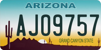 AZ license plate AJO9757