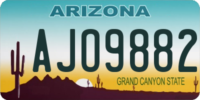 AZ license plate AJO9882