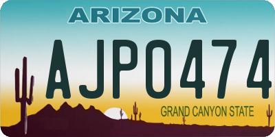 AZ license plate AJP0474