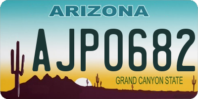 AZ license plate AJP0682