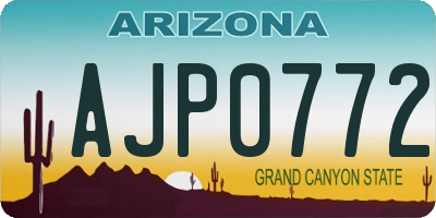AZ license plate AJP0772