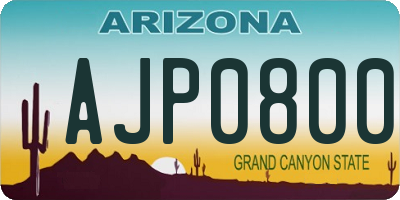 AZ license plate AJP0800