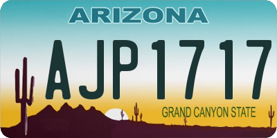 AZ license plate AJP1717