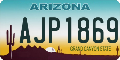 AZ license plate AJP1869