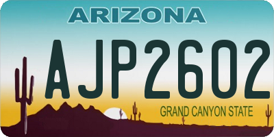 AZ license plate AJP2602