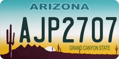 AZ license plate AJP2707