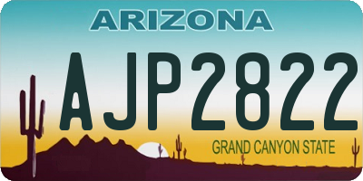 AZ license plate AJP2822