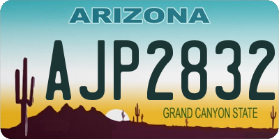 AZ license plate AJP2832