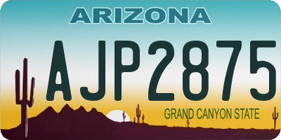 AZ license plate AJP2875