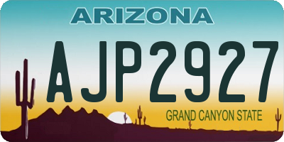 AZ license plate AJP2927