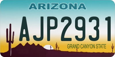 AZ license plate AJP2931